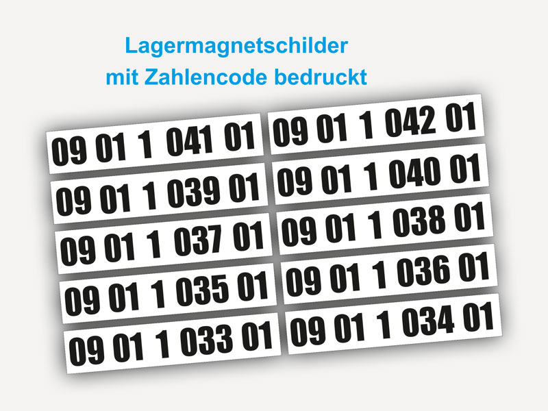 Lagermagnetschilder mit Zahlencode
